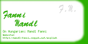 fanni mandl business card